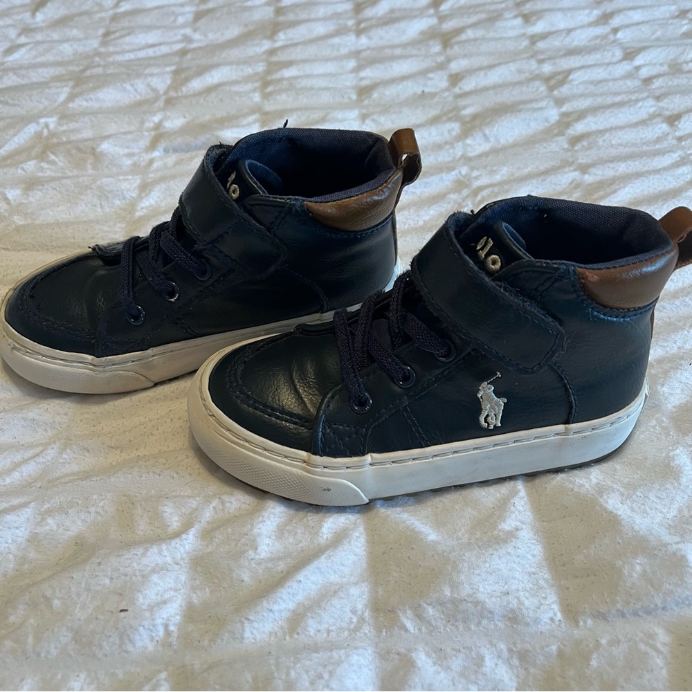 Polo Ralph Lauren Navy Toddler Boys 8 Pull On Low Ankle Rubber Sole Boots